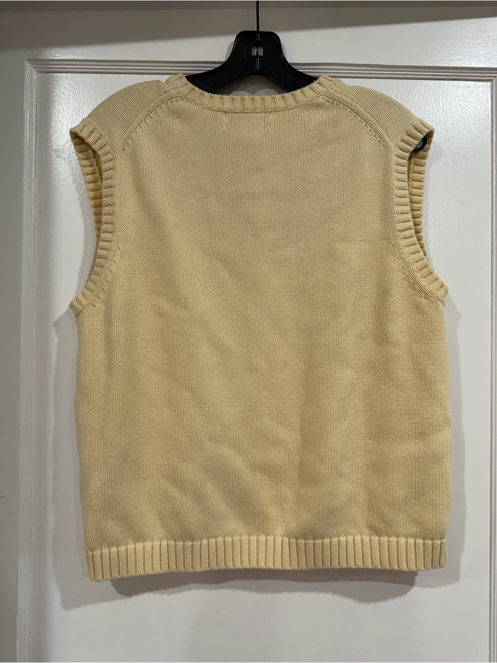 Lands' End Men's V-Neck Sweater Vest in Soft Yellow - Picture 9 of 9